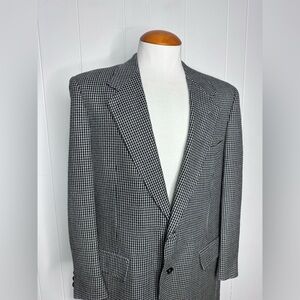 AS-IS Lanvin Houndstooth Wool Blazer w/ Shank Buttons